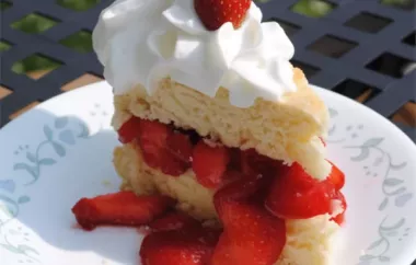 Homemade strawberry shortcake with fresh strawberries and whipped cream
