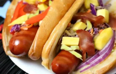 Hot Dogs with Pineapple, Bacon, and Chipotle Slaw Recipe