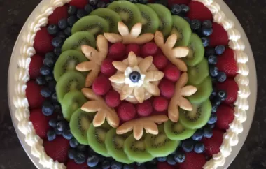 Indulge in a delicious and colorful dessert with this Yummy Fruit Pizza recipe.
