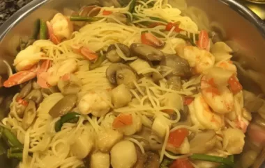 Indulge in a luxurious seafood pasta with a saffron cream sauce