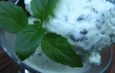 Indulge in a refreshing homemade treat with this Mint Chocolate Chip Ice Cream recipe.