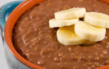 Indulge in a warm and comforting breakfast with Slow Cooker Chocolate Banana Steel-Cut Oats