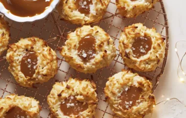Indulge in the perfect combination of sweet and salty with these delicious salted caramel coconut macaroons.