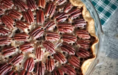 Indulge in the rich and decadent flavors of chocolate, bourbon, and pecans with this irresistibly delicious pie.