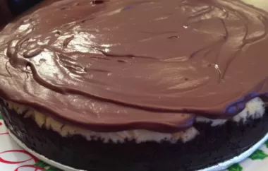 Indulge in the rich and decadent flavors of this chocolate frosted marble cheesecake