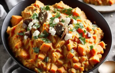 Indulge in the rich and flavorful truffled mashed sweet potatoes