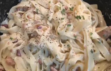 Indulge in the rich flavors of this creamy bacon carbonara pasta