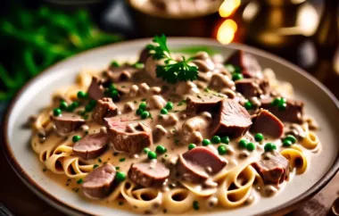 Indulge in the richness of this classic dish, creamy beef stroganoff.