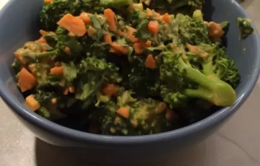 Indulge in the unique flavors of this Peanut Mustard Miso Broccoli Salad