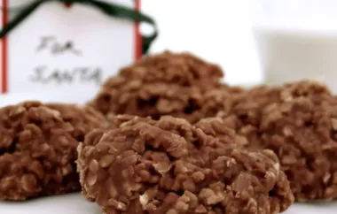 Indulge in these delicious no-bake cookies made with chocolate, peanut butter, and oats.