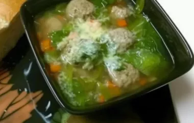 Italian Wedding Soup with Meatballs and Greens