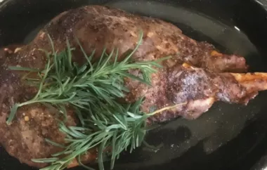 Juicy and flavorful leg of lamb marinated with lemon and rosemary