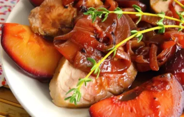 Juicy roasted pork tenderloin with a tangy fresh plum sauce