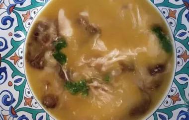 Lemony Mushroom Chicken Soup with Rice