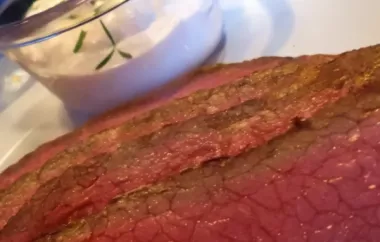 Marinated Flank Steak with Creamy Horseradish Sauce