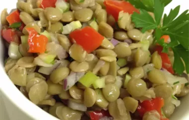 Mediterranean-Inspired Roasted Red Pepper and Lentil Salad Recipe