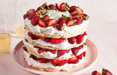 Meringue Cake with Whipped Cream and Raspberries