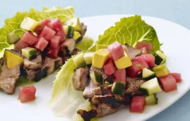 Minced Pork and Watermelon Lettuce Wraps
