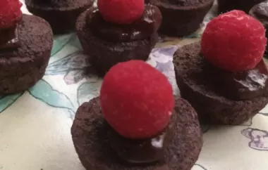 Mini Dessert Brownies with Raspberries