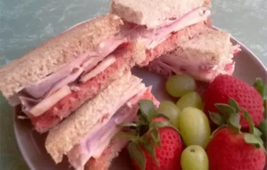 Mini Ham and Swiss Rye Sandwiches with Cranberry Onion Relish