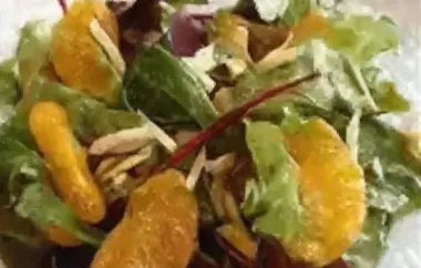 Orange Almond Mixed Green Salad Recipe