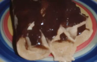 Peanut Butter-Filled Crepes with Warm Chocolate Sauce
