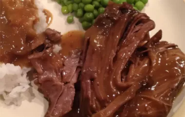 Perfectly seasoned roast beef with rich gravy