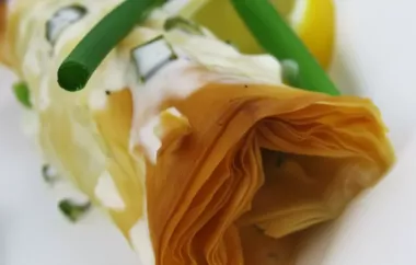 Phyllo Wrapped Halibut Fillets with Tangy Lemon Scallion Sauce