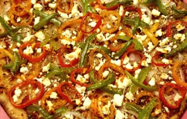 Pizza with Pepper, Onion, and Feta