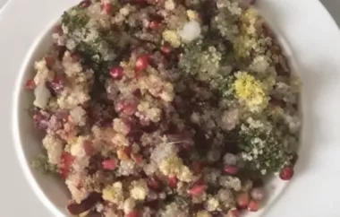 Quinoa Salad with Broccoli, Nuts and Pomegranate