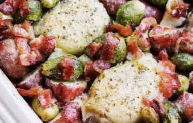 Ranch Baked Chicken Thighs with Bacon, Brussels Sprouts, and Potatoes - A Delicious One-Pan Meal
