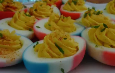 Red, White, and Blue Deviled Eggs