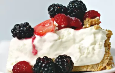 Refreshing and Delicious Frozen Lemonade Pie with a Burst of Berries