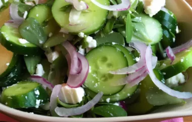 Refreshing Summer Salad with Purslane, Cucumber, and Feta Cheese