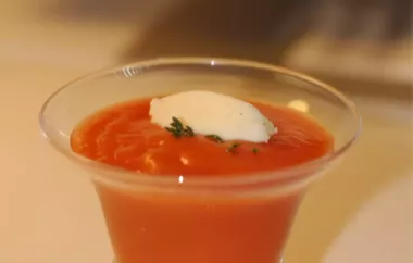 Refreshing Tomato Cold Soup with a Creamy Parmesan Cheese Ice Cream