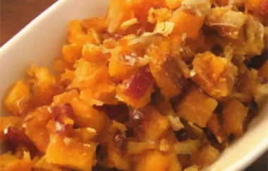Roasted Butternut Squash with Tart Cranberries and Crunchy Almonds