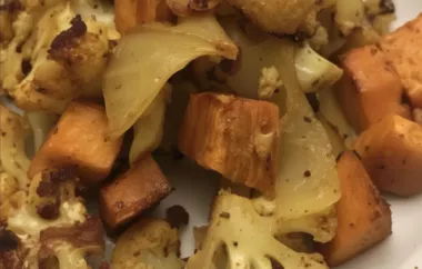 Roasted Curry Spiced Sweet Potatoes and Cauliflower