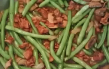 Sauteed Green Beans with Mushrooms, Onion, and Bacon Recipe
