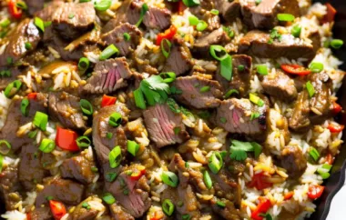 Savory and Flavorful Pepper Beef Rice Skillet