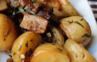 Savory and hearty roasted wild mushrooms and potatoes