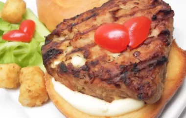 Savory chicken burgers with a tangy blue cheese twist