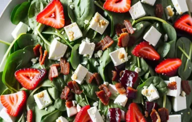 Scrumptious Strawberry Spinach Salad with Tangy Feta and Crispy Bacon