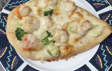 Shrimp Alfredo Naan Pizza