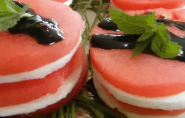 Shrimp, Goat Cheese, and Watermelon Salad Stack
