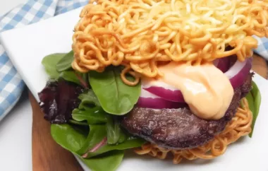 Single serving Air Fryer Ramen Bun Burger with a unique twist