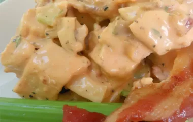 Spice up your chicken salad with a tangy buffalo sauce and creamy blue cheese dressing!