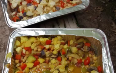 Spice up your next camping trip with these delicious curried vegetable packs cooked over a campfire.