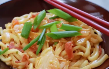Spicy and flavorful kimchi udon noodle stir fry recipe