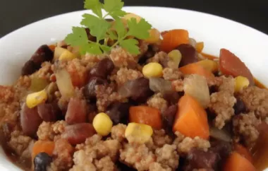 Spicy and hearty vegetarian chili with black beans and chickpeas