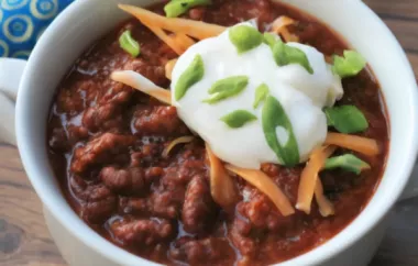 Spicy and Savory Chili with Chorizo and a Hint of Chocolate